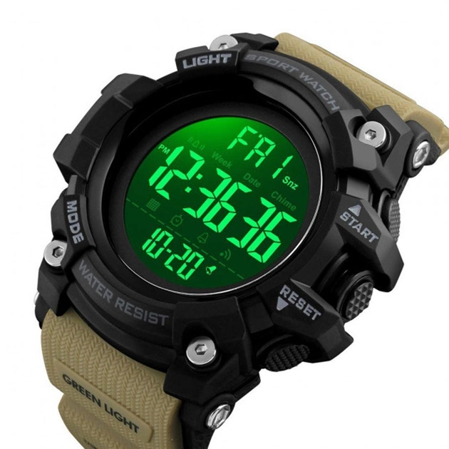 Наручний годинник чоловічий Skmei 1384 Khaki (12361) - фото 2 Наручний годинник чоловічий Skmei 1384 Khaki (12361) - фото 2