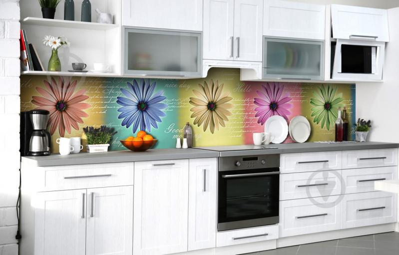 Скинали на кухню Zatarga «Бледная радуга» 650х2500 мм виниловая 3Д наклейка кухонный фартук самоклеящаяся