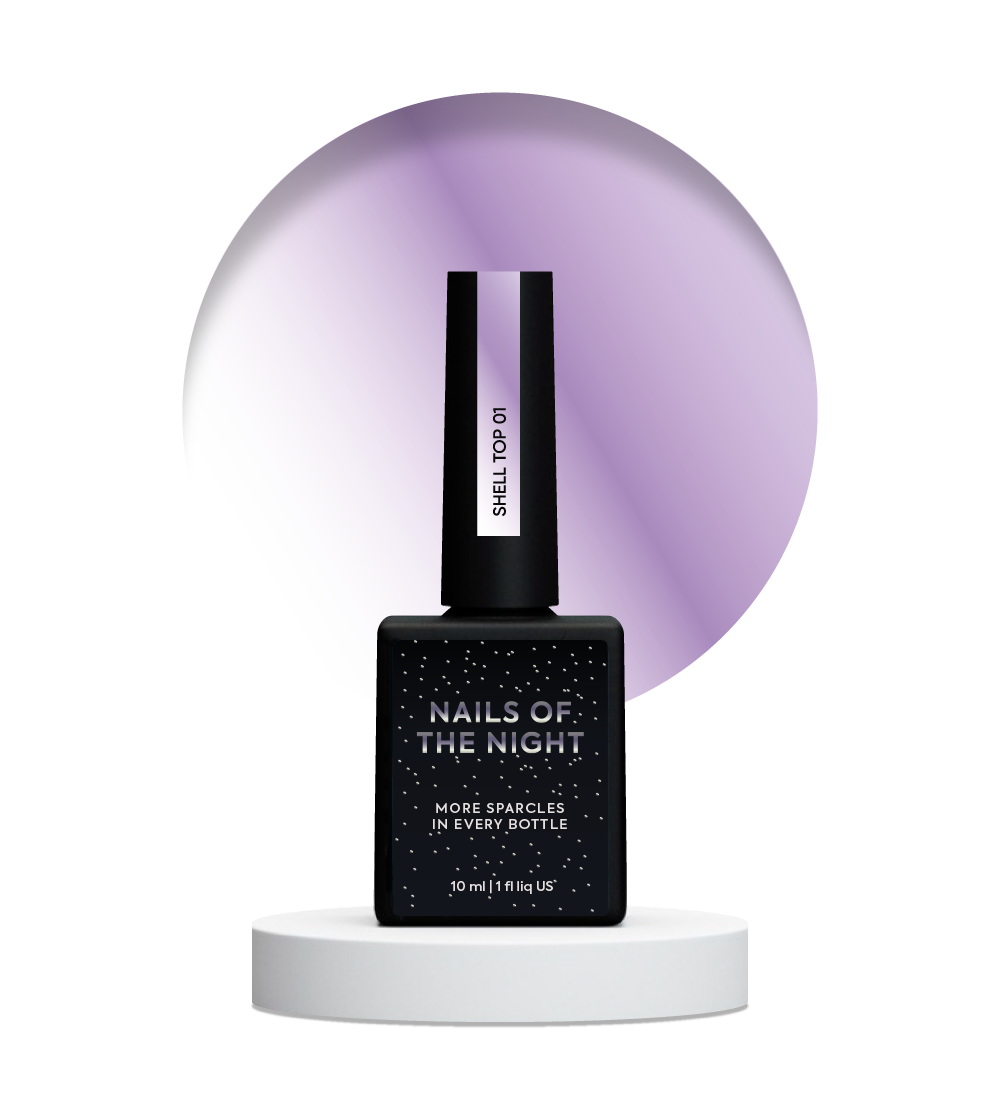Топ без липкого шару Nails Of The Day Shell top з ліловою втиркою 10 мл 01 Перлинний (2540093913)