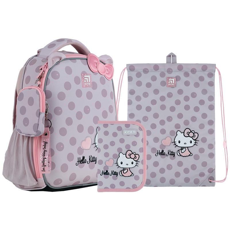 Набор школьный для девочки младших классов KITE SET_HK24-555S Hello Kitty рюкзак/пенал/сумка для обуви (2296749409)