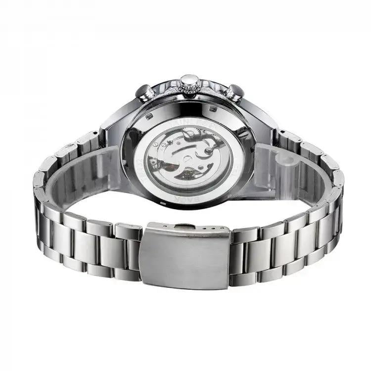 Часы мужские механические наручные Winner Skeleton с автоподзаводом Серебристые с золотом (IBW903SY) - фото 8