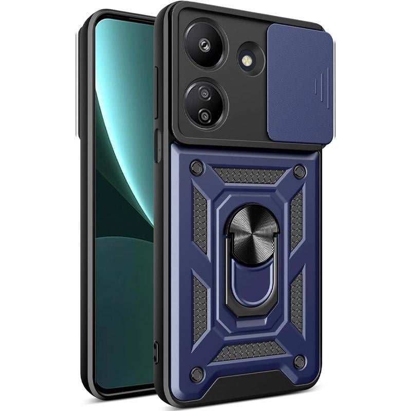 Противоударный ударопрочный чехол Camshield Serge Ring для Xiaomi Redmi 13C / Poco C65 Синий