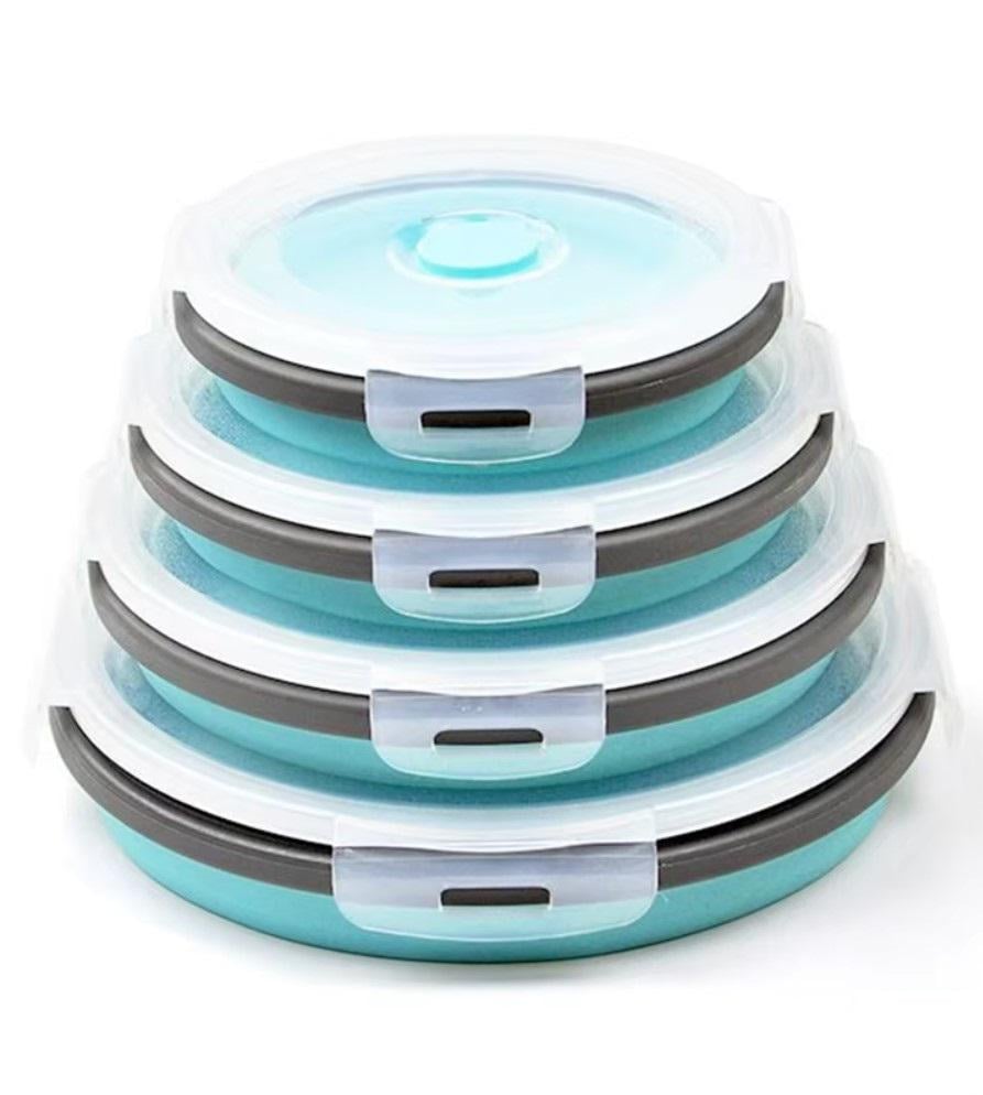 Набор ланч-боксов Collapsible silicone lunch box с силиконовыми крышками из 4 пр. (25545924)
