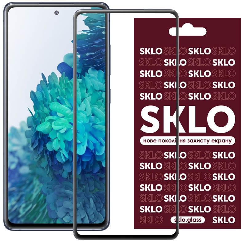Защитное стекло противоударное SKLO 3D full glue для Samsung Galaxy S21 FE закаленное Прозрачный