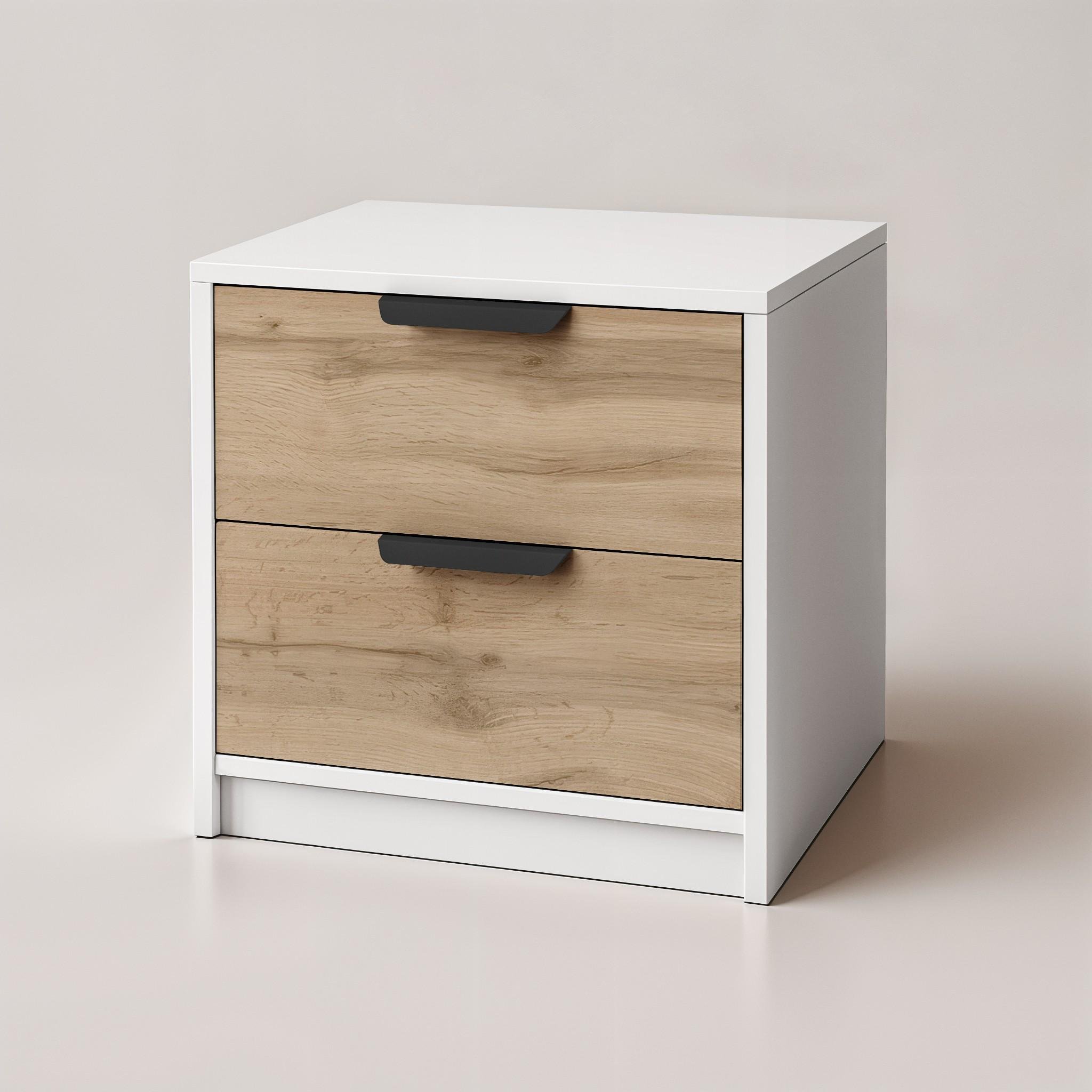 Тумба приліжкова FT-3 450х354х489 мм Білий/Дуб Аппалачі - фото 2 Тумба приліжкова FT-3 450х354х489 мм Білий/Дуб Аппалачі - фото 2