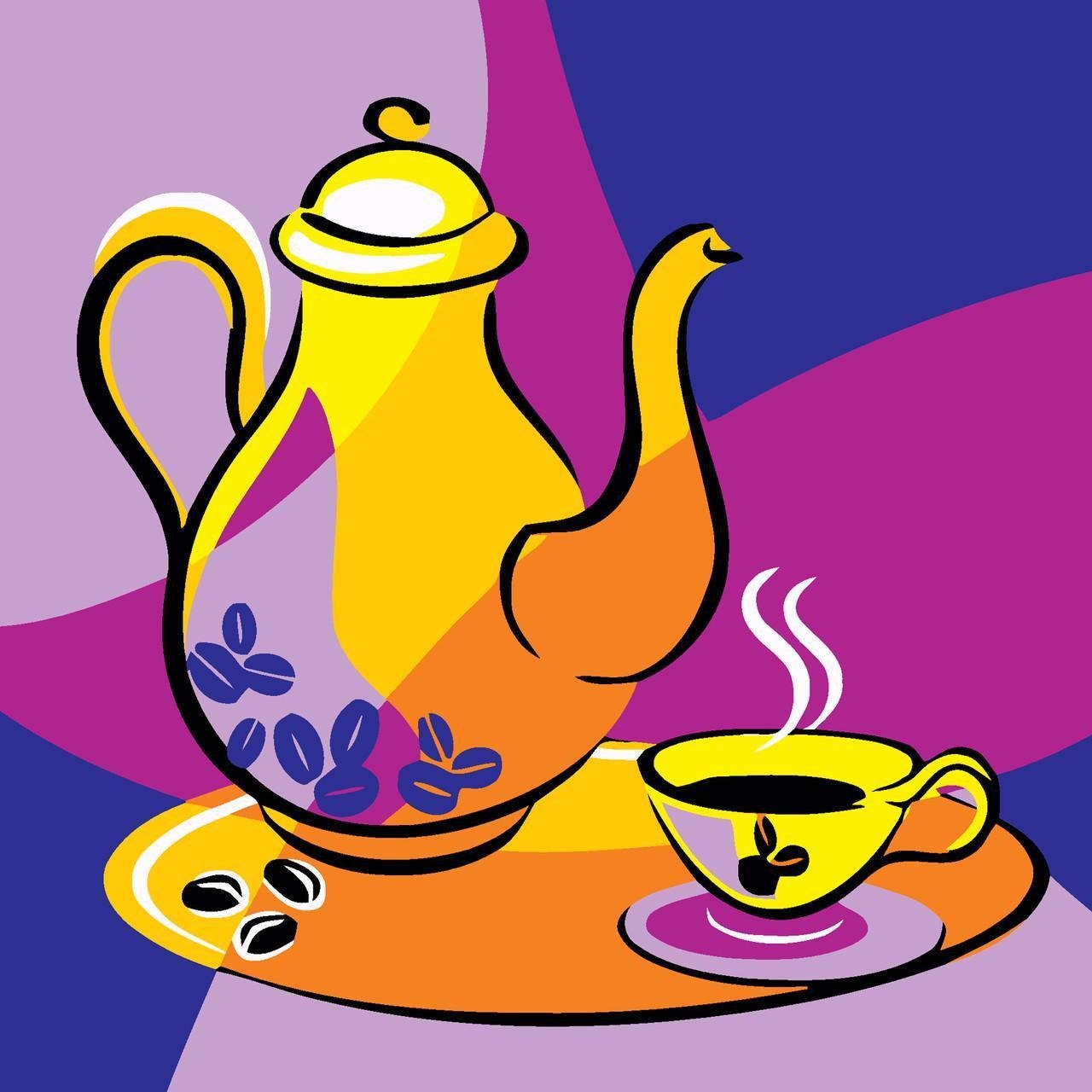 Картина по номерам Strateg Кофейный сервиз 20х20 см (HH7046)