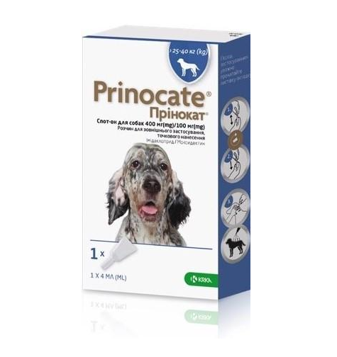 Противопаразитарные капли для собак Prinocate Cпот-он 4 мл (003270)