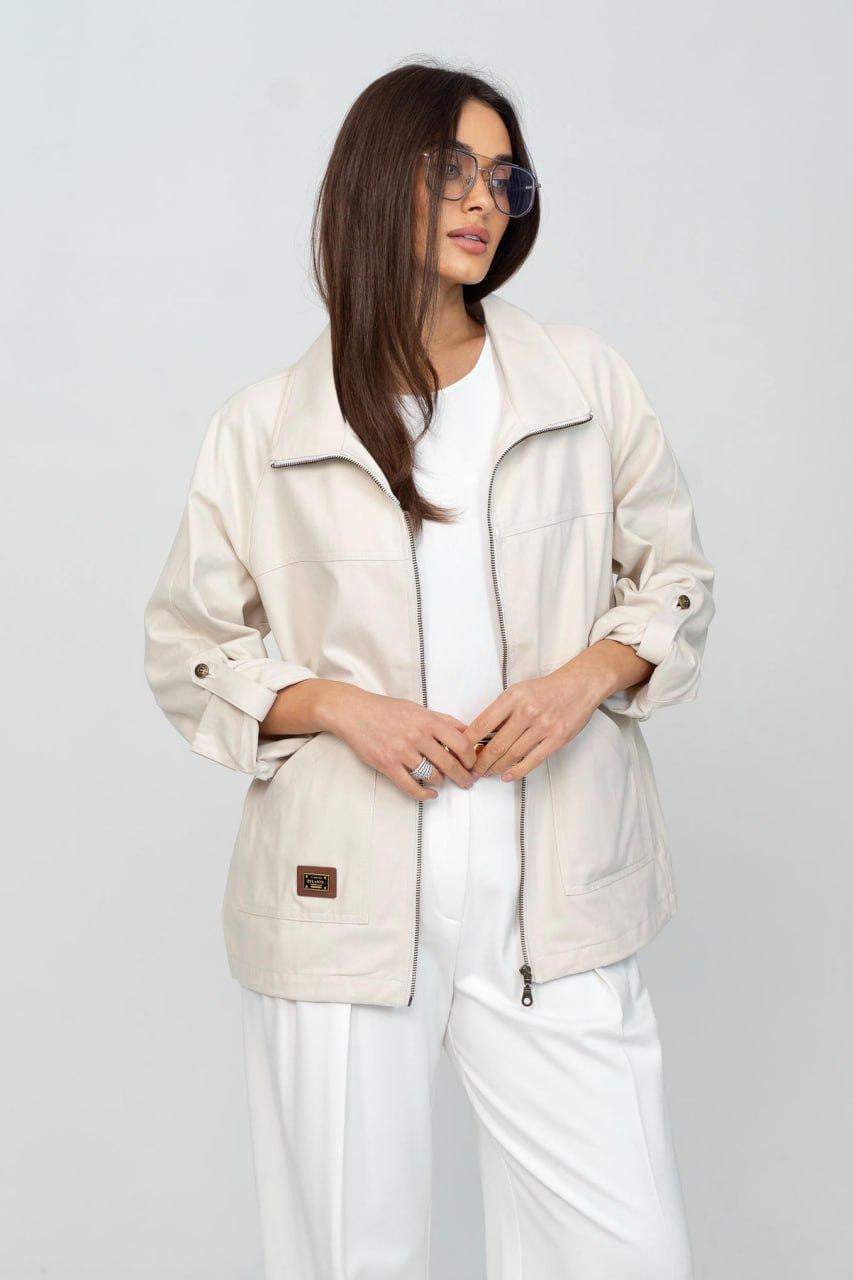 Куртка-блейзер женская Ришелье деним 2XL Айвори (33303985)