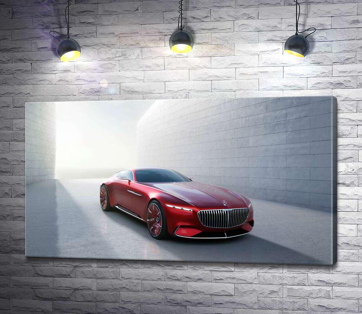 Картина ArtPoster Красный автомобиль Mercedes-Maybach Vision 6 130x73 см Модуль №1 (004478)