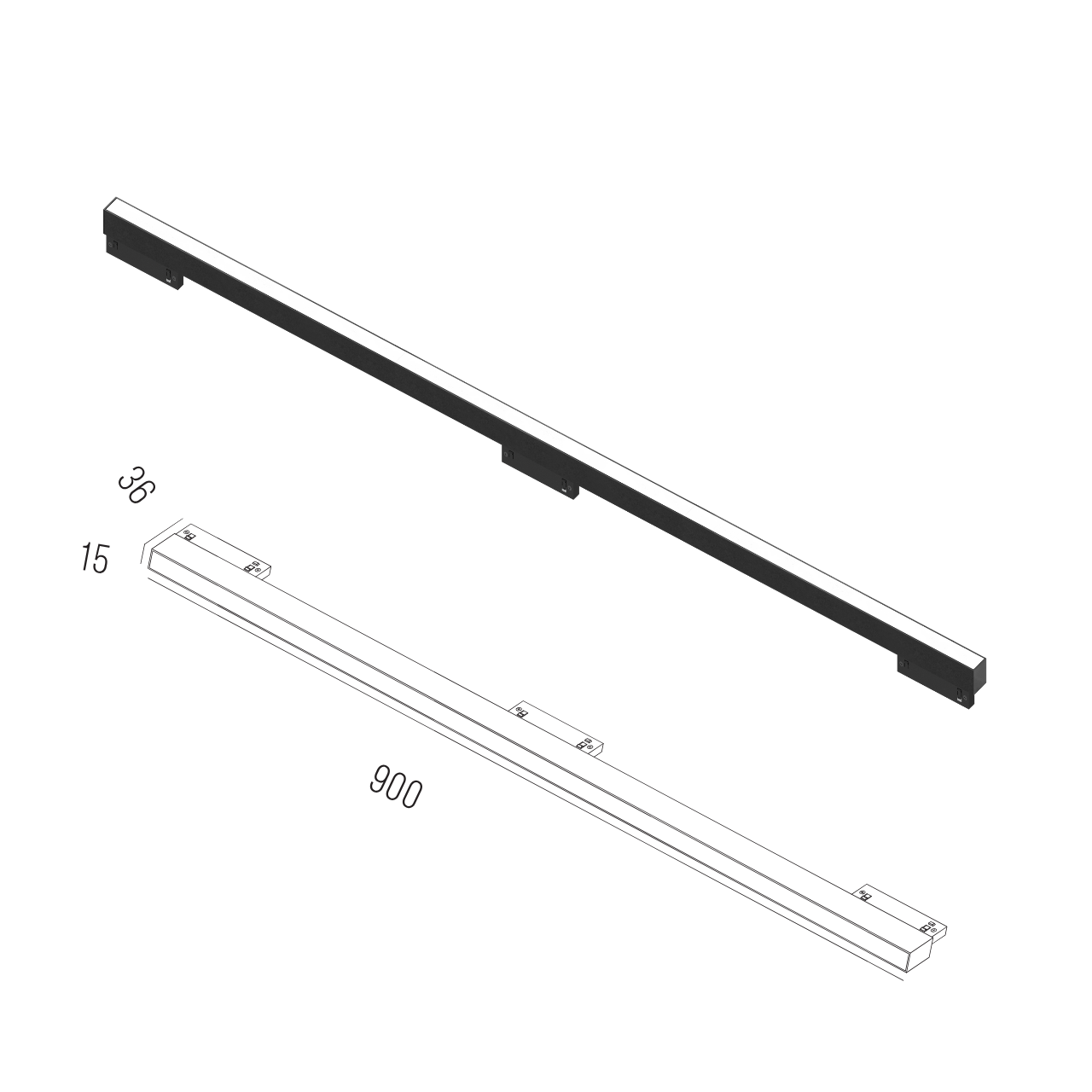 Светильник магнитный трековый MERALLI LINE BOX900 27W 3000K/6000K регулируемая WIFI 2,4G TUYA Черный (TRVBLB900) - фото 2 Светильник магнитный трековый MERALLI LINE BOX900 27W 3000K/6000K регулируемая WIFI 2,4G TUYA Черный (TRVBLB900) - фото 2