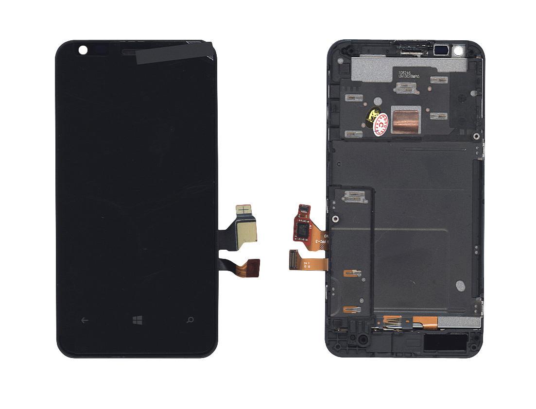 Матриця з тачскріном для телефона Nokia Lumia 620 з рамкою Чорний Матриця з тачскріном для телефона Nokia Lumia 620 з рамкою Чорний
