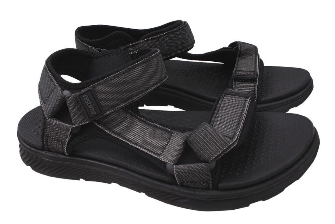 Босоножки ResTime на низком ходу мужские из текстиля р. 45 Серый (134-20LBC)