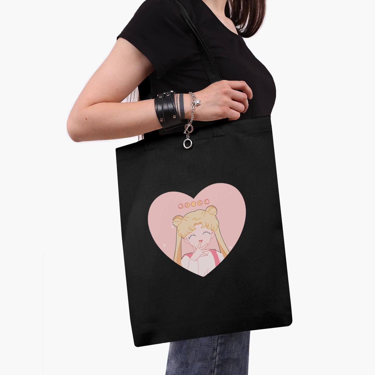 Еко сумка шоппер Sailor Moon 41x35 см Чорний (9227-2922-BK)