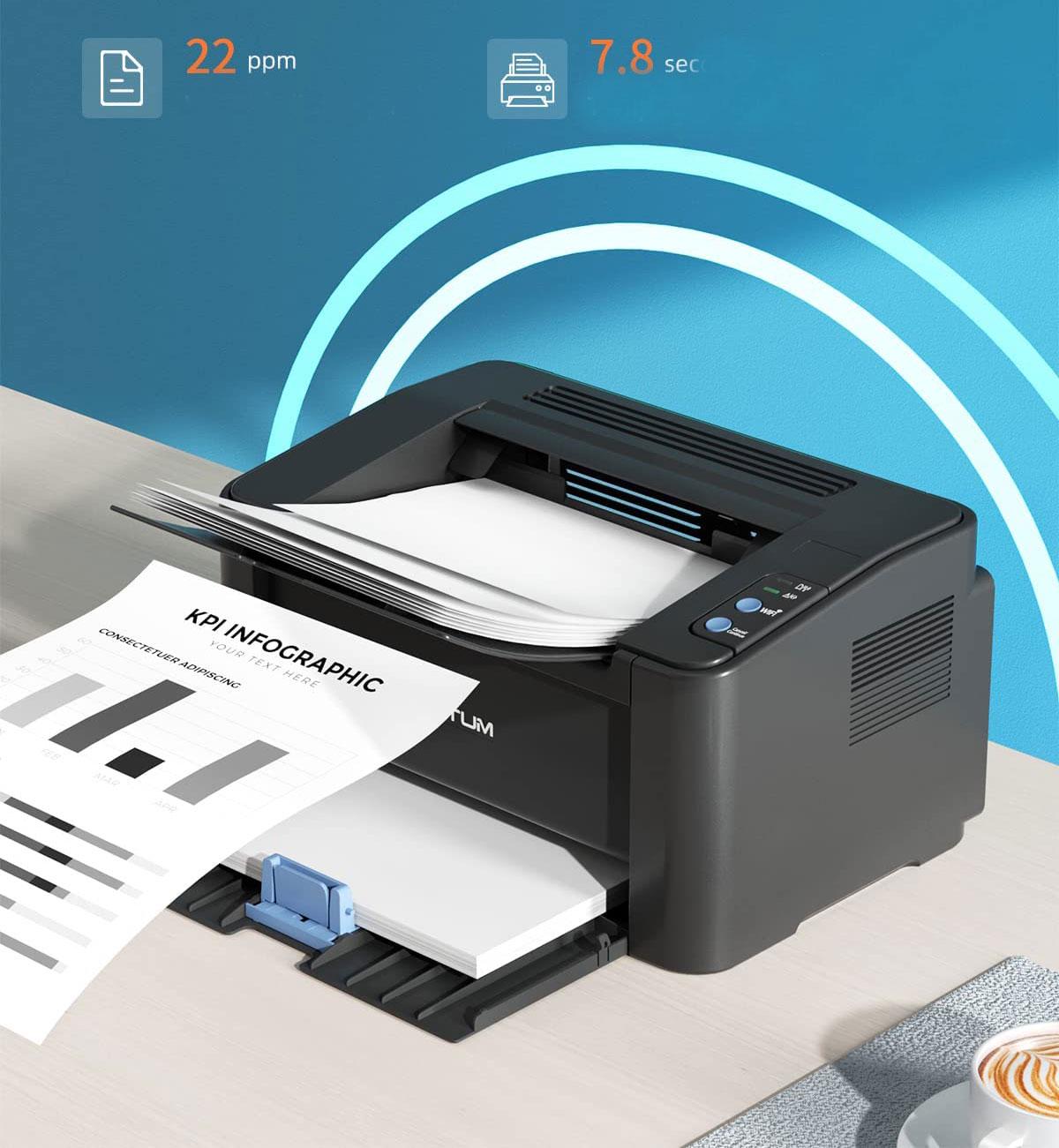 Принтер лазерний Pantum P2502W Wifi Airprint однофункціональний малий 22 стор./хв. Чорний - фото 3