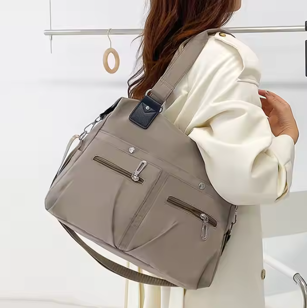 Женская сумка из водонепроницаемой ткани Коричневый (D00070-2) - фото 2