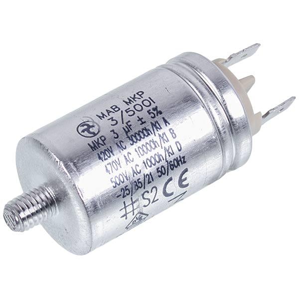 Пусковой конденсатор для посудомоечной машины AEG 1115927012 3uF 420V 48x30 мм 2 клеммы