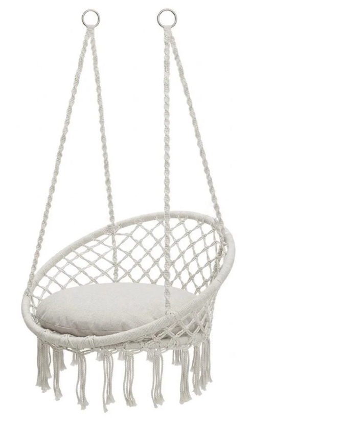 Садове крісло-гойдалка підвісне LEOBRO Boho плетене з подушкою XL 80 см Cream (LB-1106) Садове крісло-гойдалка підвісне LEOBRO Boho плетене з подушкою XL 80 см Cream (LB-1106)