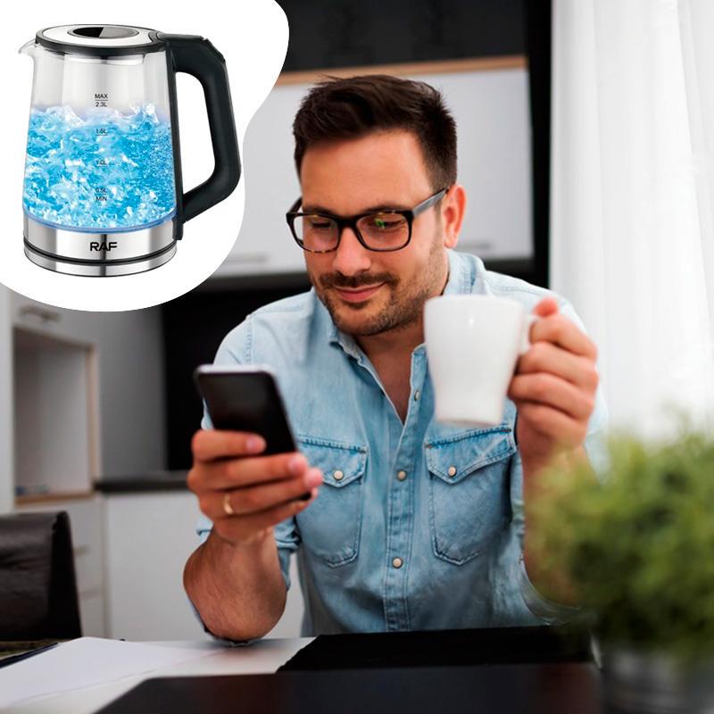 Електрочайник RAF R.7846 скляний дисковий зі скляним LED підсвічуванням - фото 8