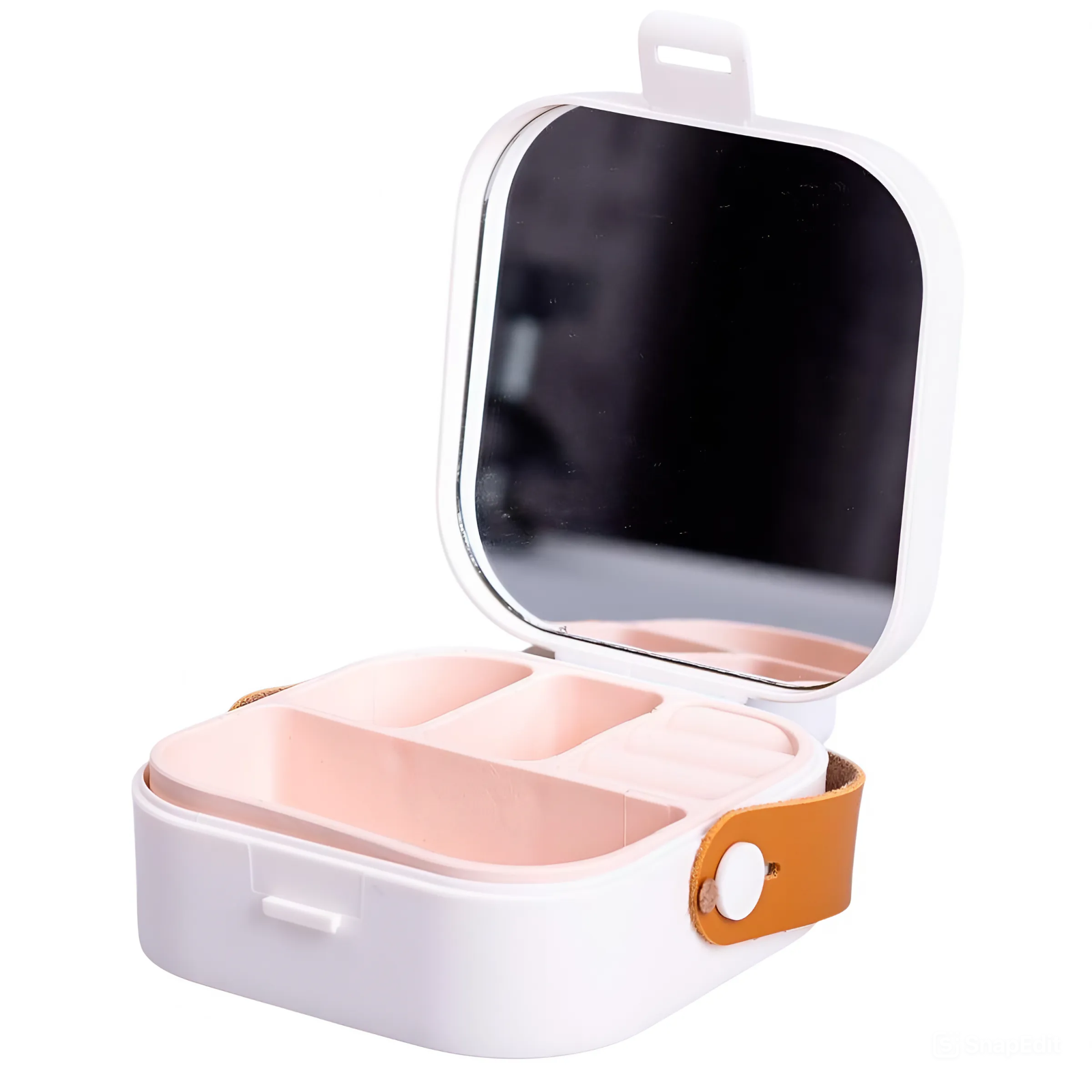 Скринька міні для прикрас Mini Box з дзеркалом 9х9х3,8 см Білий (HP-5-27W)