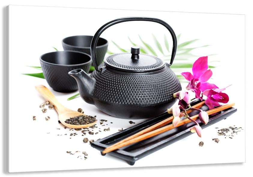 Картина на холсте в гостиную/спальню Чайный сюжет 80х120 см (MLP_127)