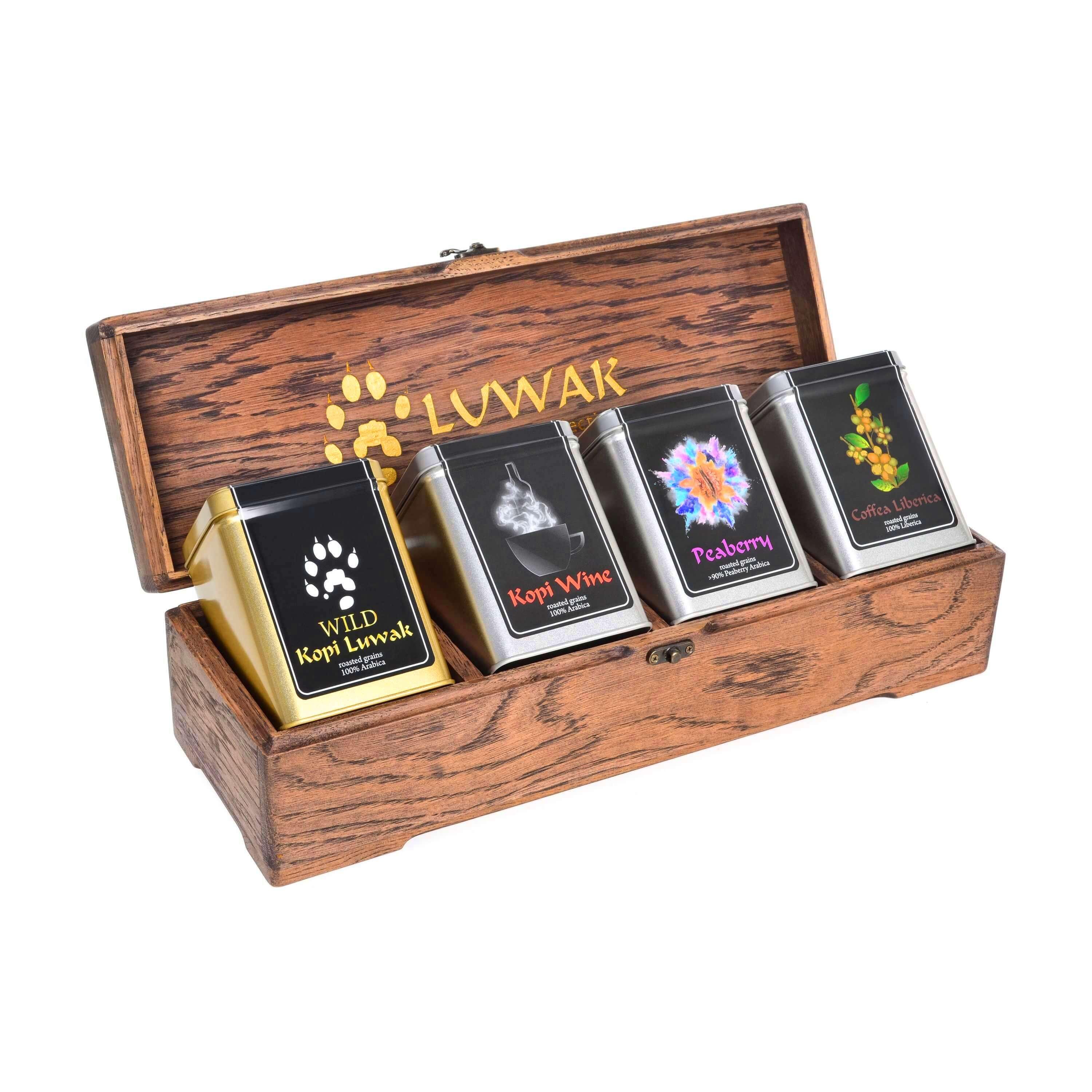 Подарочный набор LUWAK элитные сорта кофе в зернах 4 шт. - фото 2
