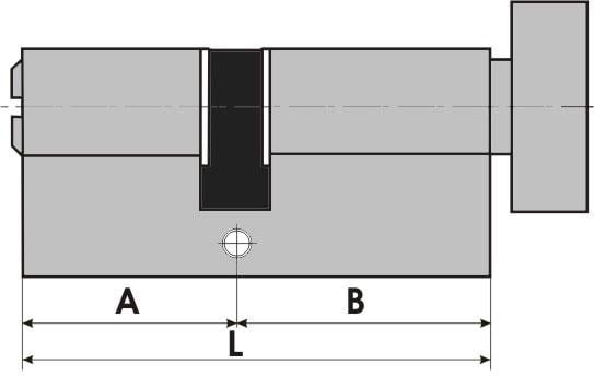 Цилиндровый механизм USK ZC-70 30x40 мм ключ/поворотник Никель (24789193) - фото 3