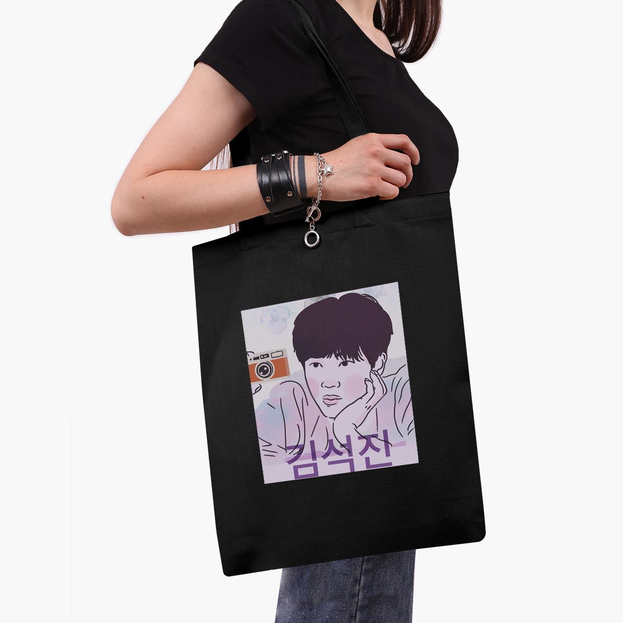 Эко сумка шоппер Kim Seok Jin BTS 41x35 см Черный (9227-3259-BKZ)