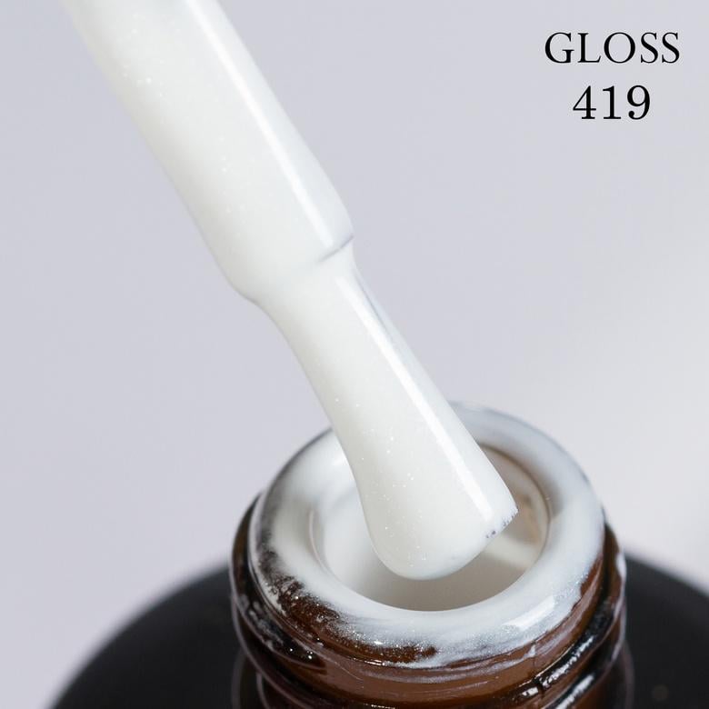 Гель-лак GLOSS 419 с микроблеском 11 мл Белый (248431)