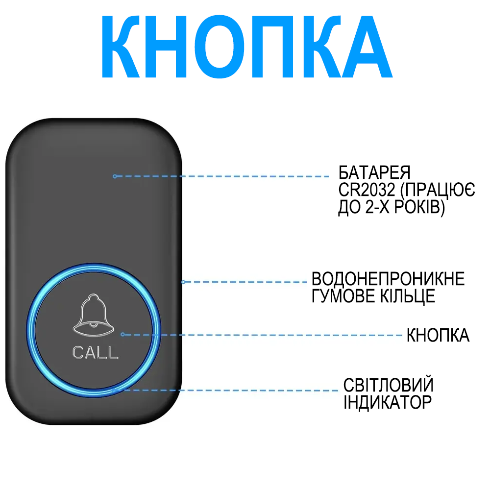 Звонок беспроводной дверной Digital Lion WDB-11 до 300 м Черный - фото 7 Звонок беспроводной дверной Digital Lion WDB-11 до 300 м Черный - фото 7