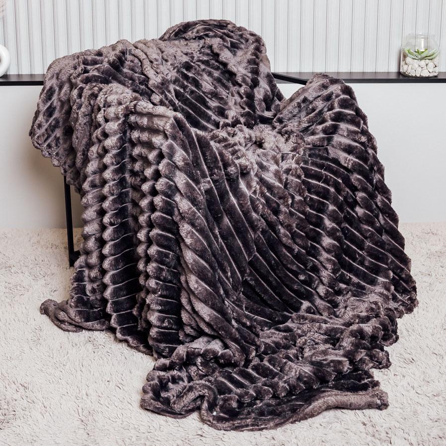 Плед Шарпей Гранде євро в сумці Темно-сірий (86597)