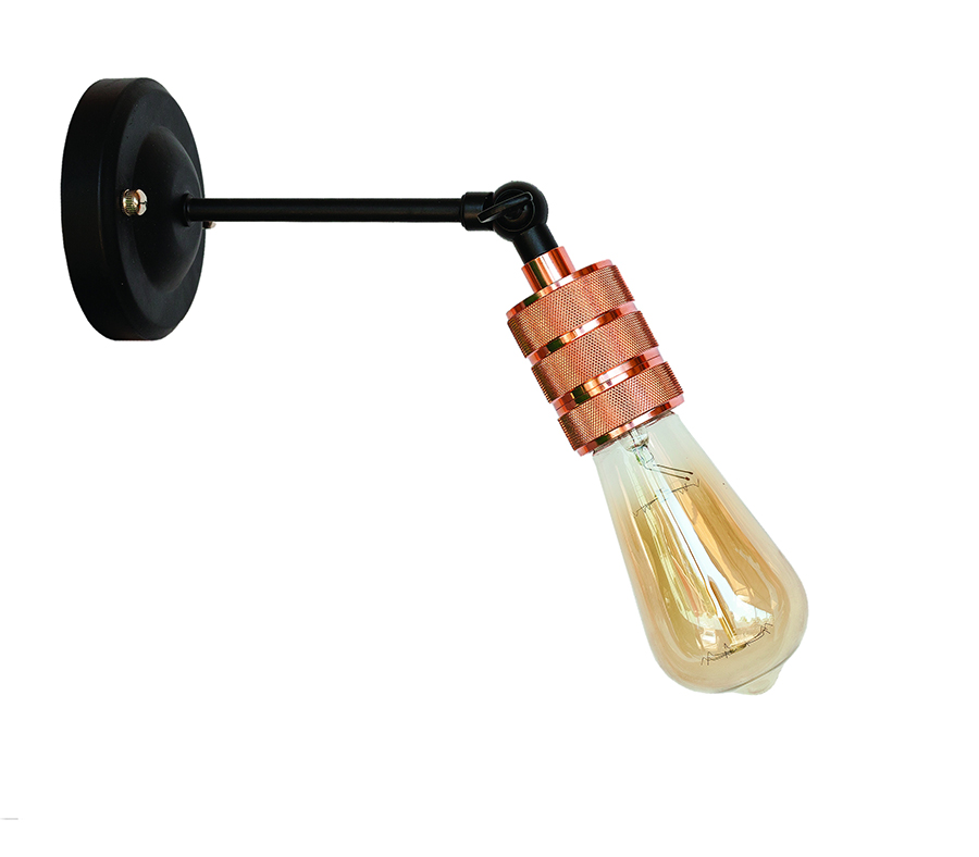 Бра Levistella Lofty удлиненное с патроном AMP21 Черный/Розовое золото (1963530329)