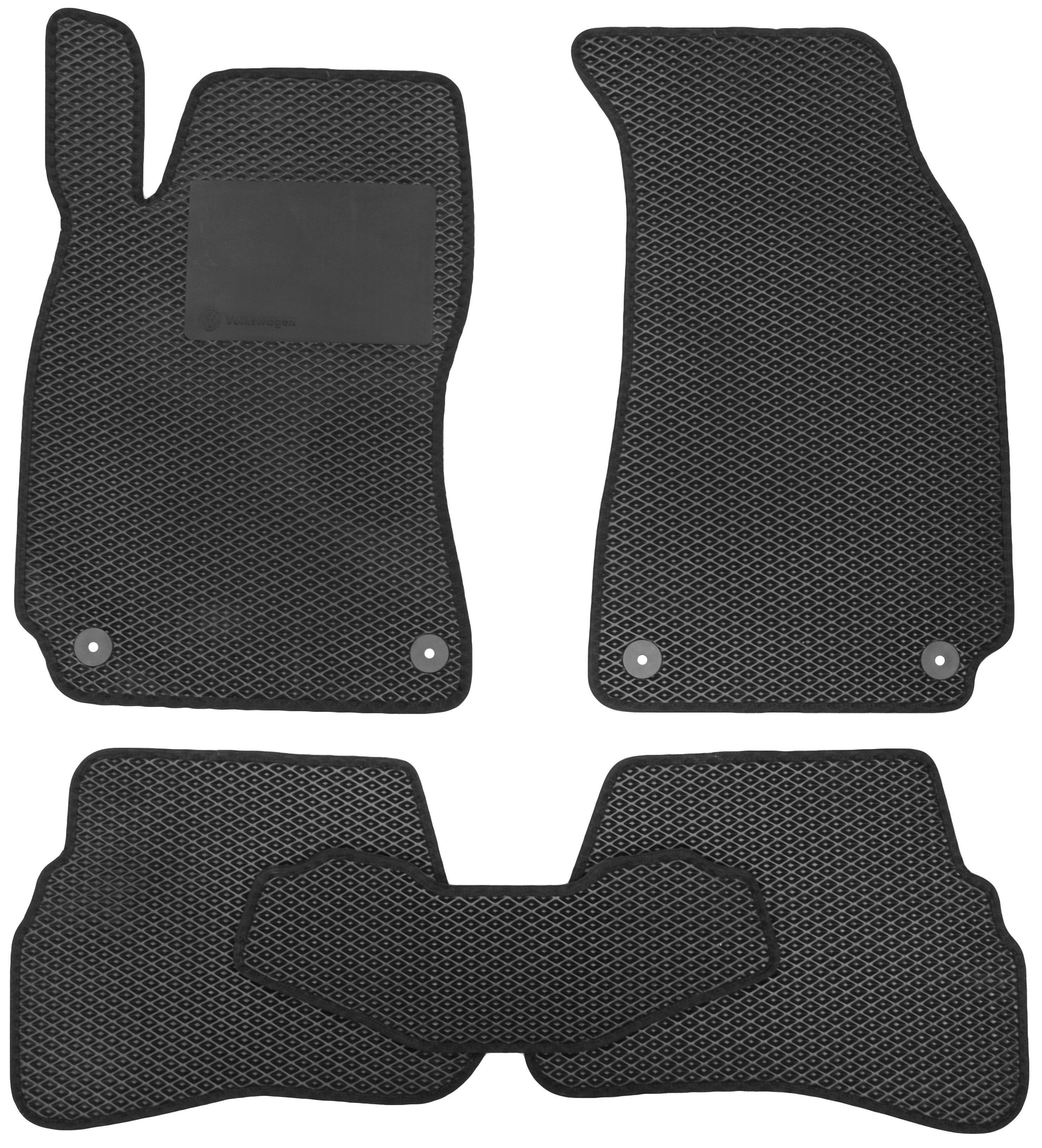 Коврики в салон для Volkswagen Passat B5 '97-05 EVA-полимерные с подпятником Черный (176544)
