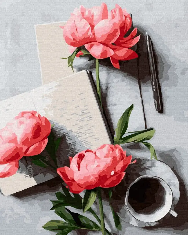 Картина по номерам Brushme Натюрморт с пионами 40x50 см (BK-GX44608)