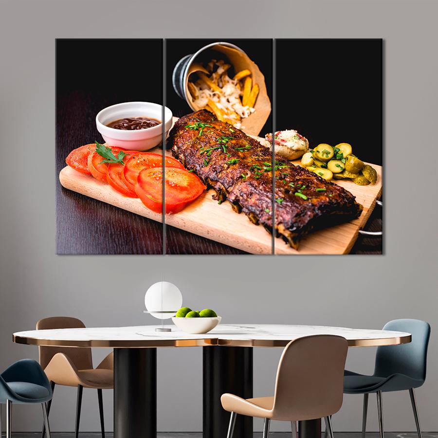Настенний декор Запеченные свиные рёбрышки барбекю 128x81 см (A245-3)