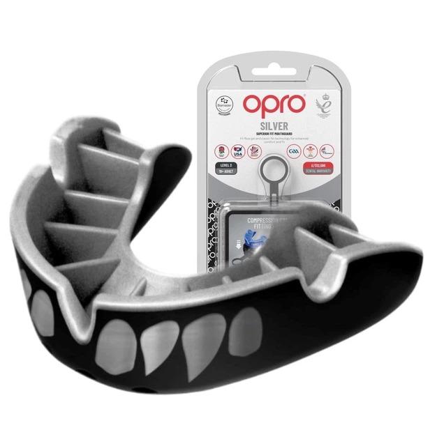 Капа OPRO Silver доросла вік 11+ Silver Jaws (art.102502012)