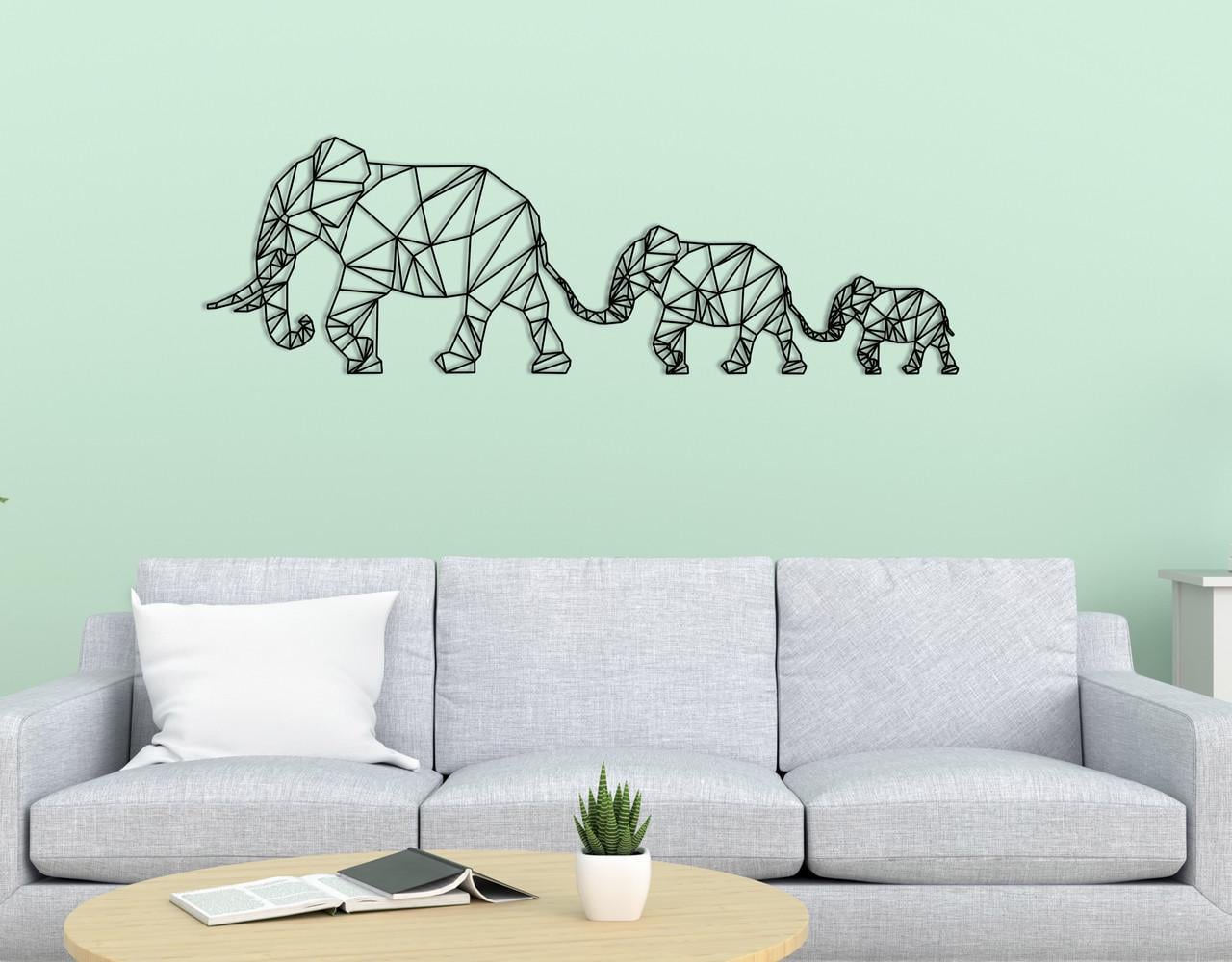 Декоративное панно на стену Upwood Decor Elephant 47,5х150 см Black (1563638144)