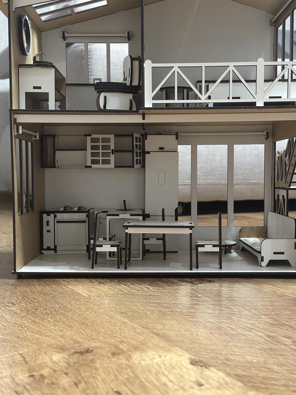 Конструктор-пазл детский Кукольный домик с балконом и лестницей деревянный (1777515643) - фото 7 Конструктор-пазл детский Кукольный домик с балконом и лестницей деревянный (1777515643) - фото 7