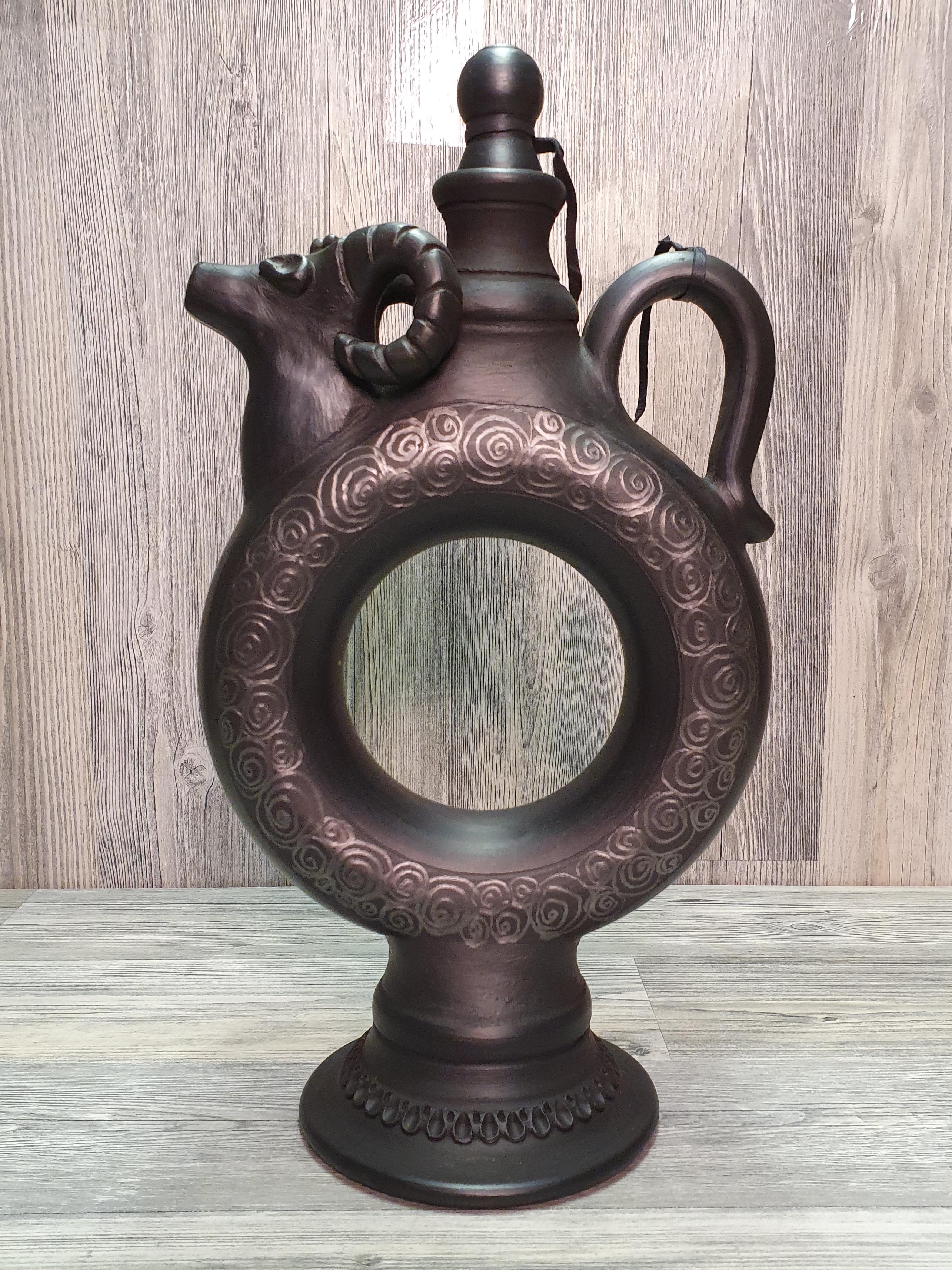 Куманец-штоф из глины ручная работа (5211) - фото 8 Куманец-штоф из глины ручная работа (5211) - фото 8