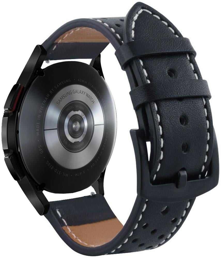 Ремінець шкіряний Classico для Galaxy Watch 4 Classic 46 мм Black (22970-2B)
