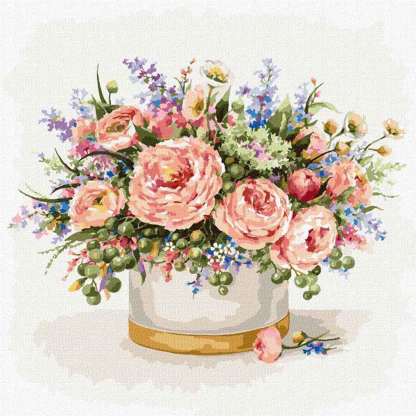 Картина по номерам Ideyka Нежные розы 50x50 см (Id-KHO3164)