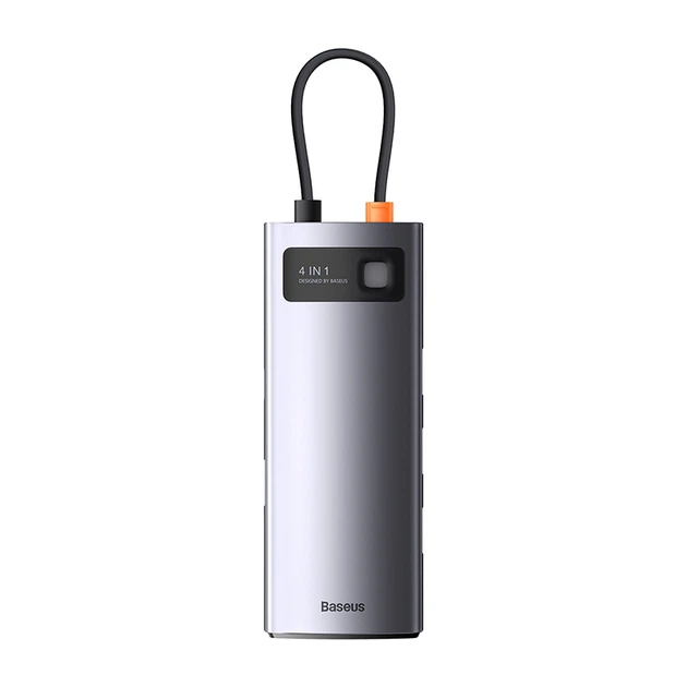 USB-хаб BASEUS Metal Gleam Series 4-in-1 Multifunctional Type-C HUB Docking Station Gray Type-C to USB3.0х4 (KST-WKWG070013)