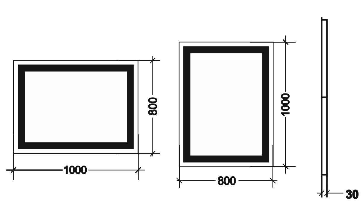 Дзеркало з LED підсвічуванням для ванної кімнати Фетто 1000х800 мм (FETTO-1000х800) - фото 6