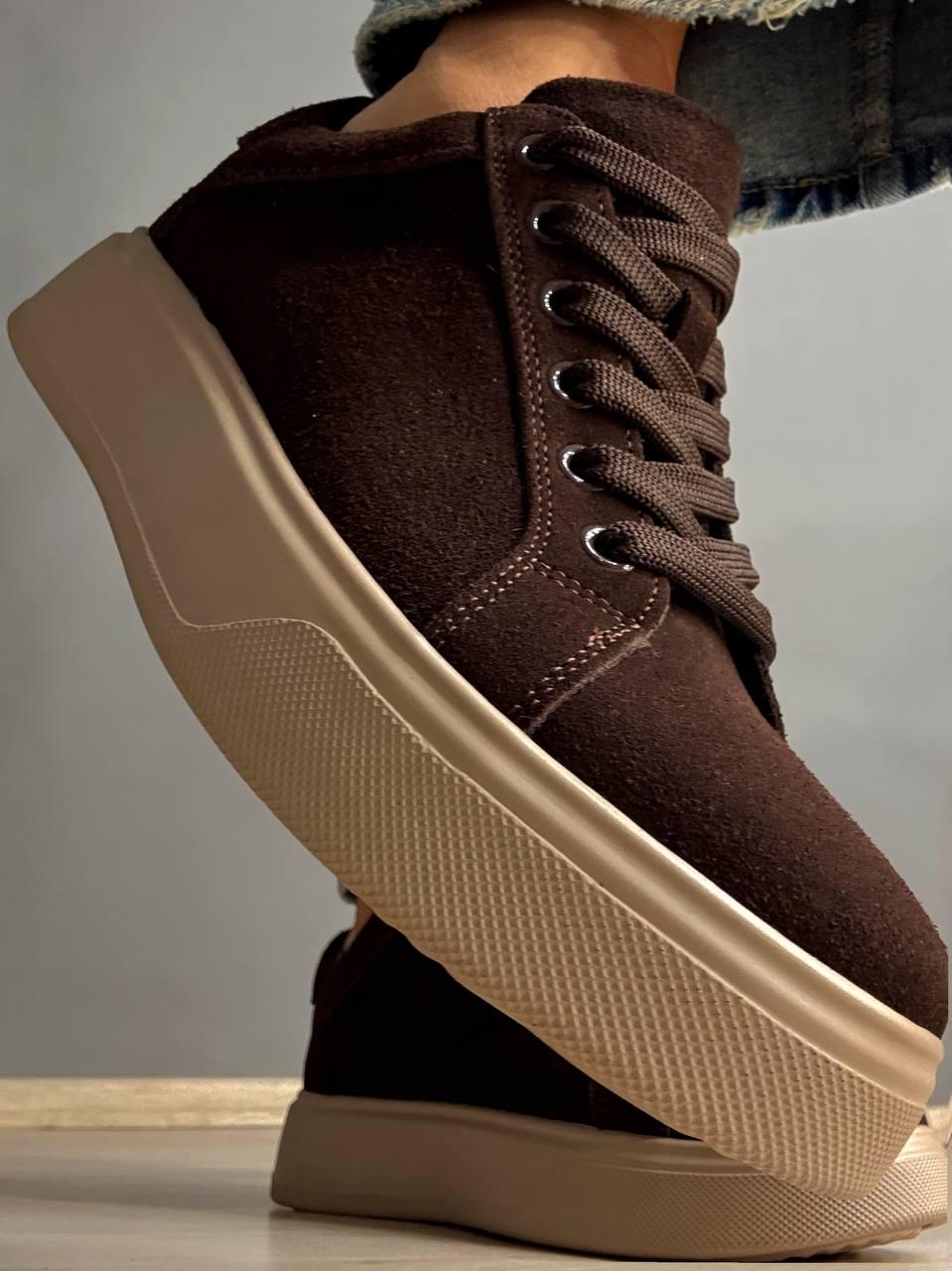 Кеды женские Hengji 85-12 натуральный замш на платформе р. 38 24,5 см Коричневый - фото 6 Кеды женские Hengji 85-12 натуральный замш на платформе р. 38 24,5 см Коричневый - фото 6