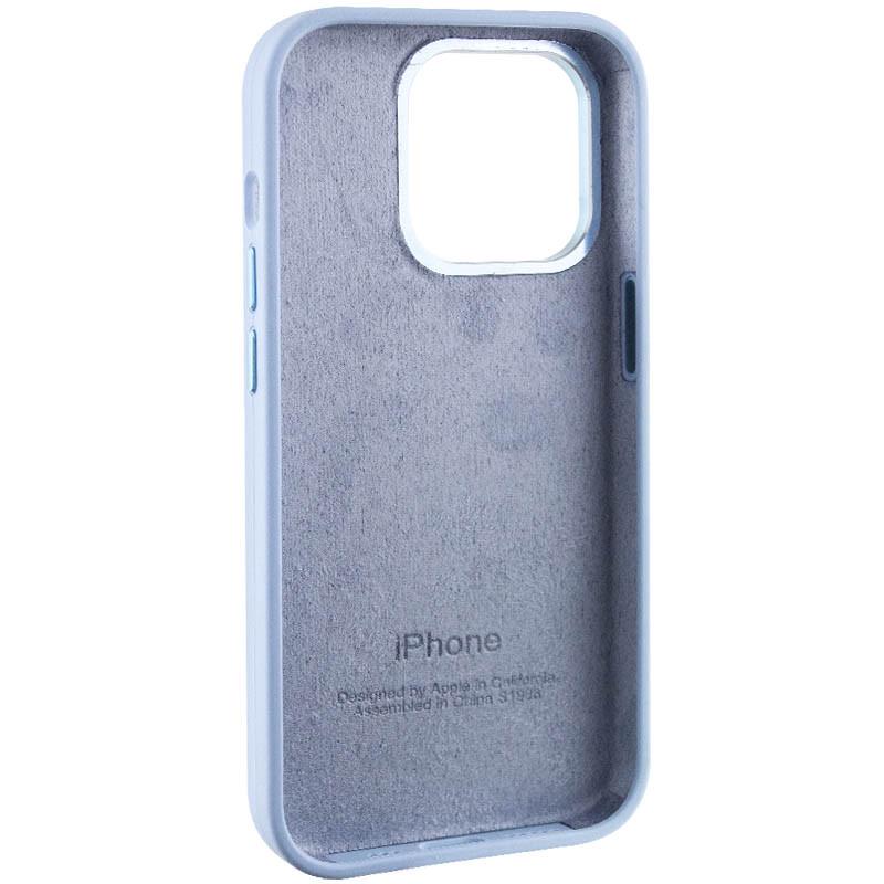 Противоударный чехол Silicone Case Metal Buttons (AA) для Apple iPhone 13 Pro Max (6.7") Голубой / Blue Fog - фото 6