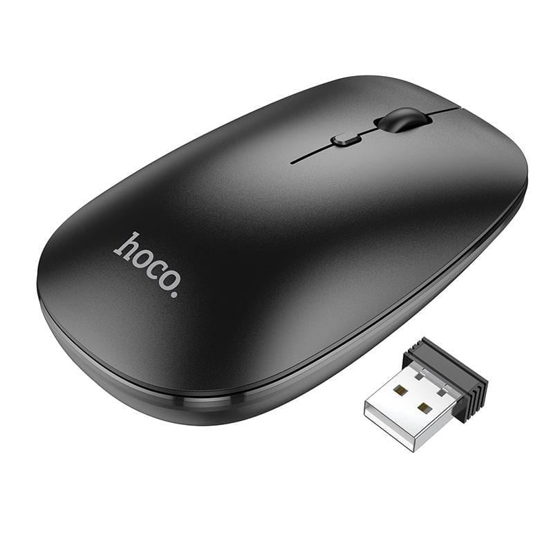 Компьютерная мышка Hoco Art dual-mode business wireless mouse GM15 BT5.0 беспроводная Черный (2005110358)