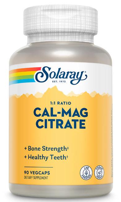 Цитрат кальция и магния/в соотношении 1:1 Solaray Calcium Magnesium Citrate 90 капсул