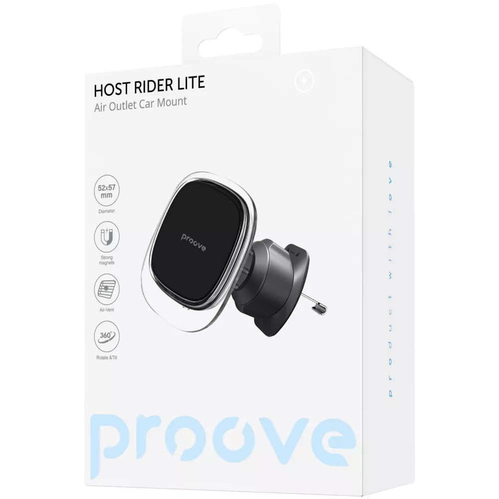 Тримач магнітний в автомобіль Proove Host Rider Lite для дефлектора 52х57 мм Чорний (27316879) - фото 4