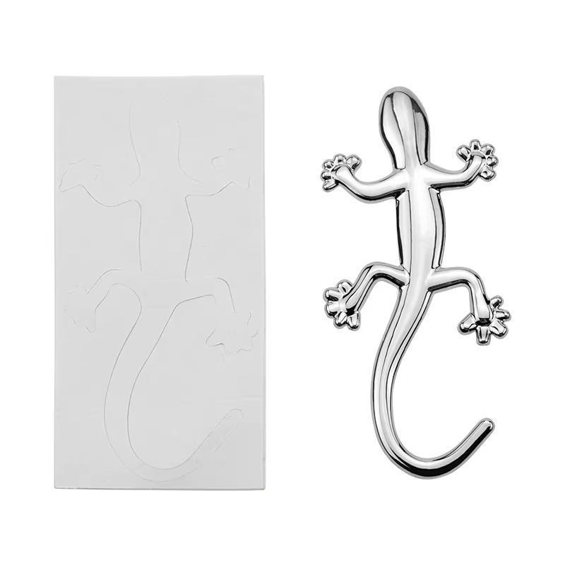 Наклейка для автомобіля/мотоцикла об'ємна 3D Ящірка 4,5х9,5 см Сріблястий - фото 9