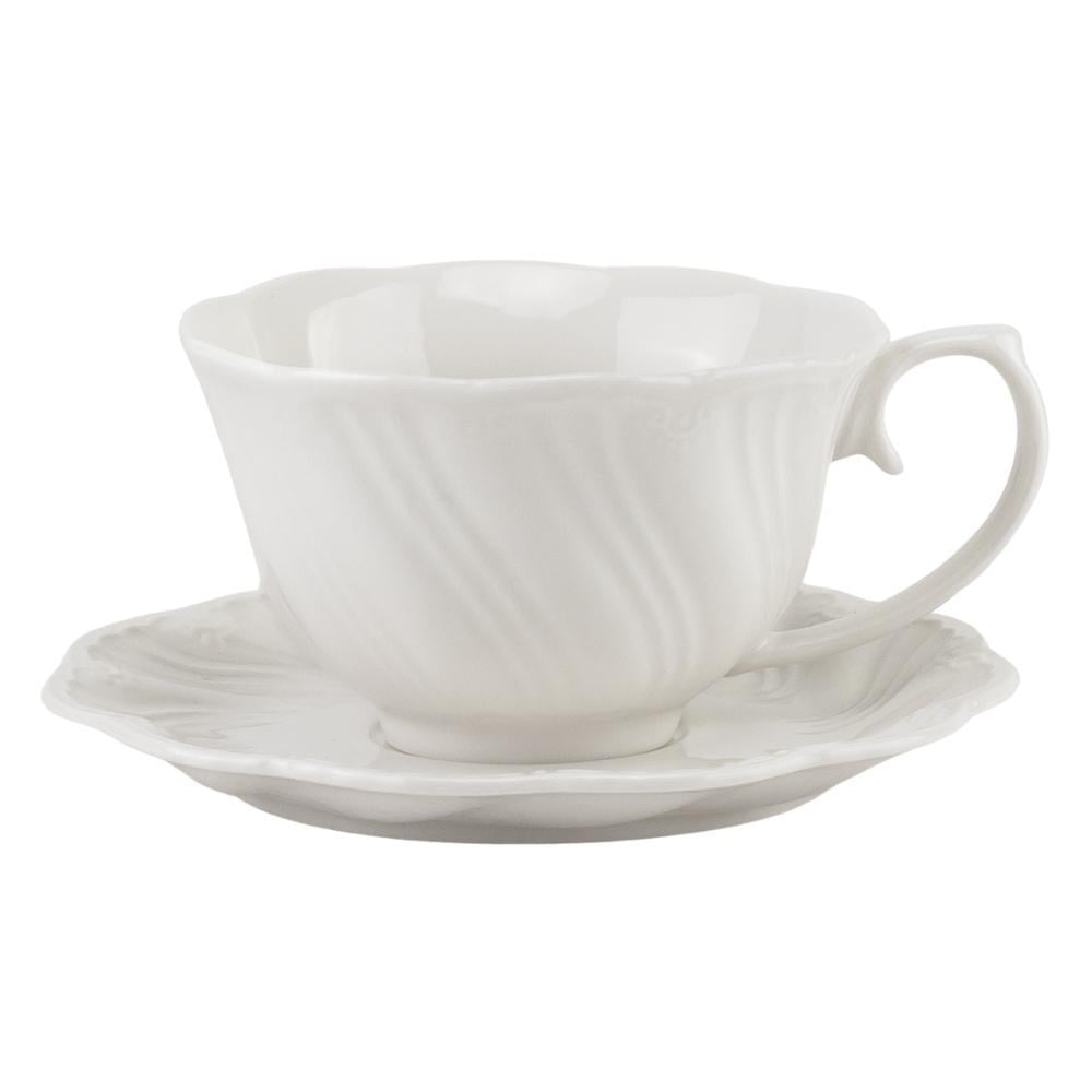 Чашка с блюдцем Классика белого Modern 250 мл 6 комплектов Чашка с блюдцем Классика белого Modern 250 мл 6 комплектов