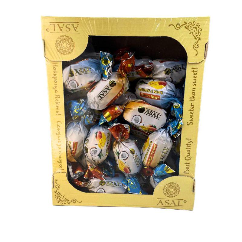 Конфеты Асал манго-кокос в шоколадной глазури в коробке 1 кг (Asal-candies-MC)
